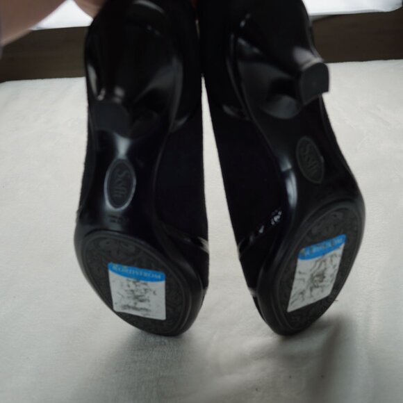 Söfft Black Suede Heels Size 8 Leather Comfort Shoes Buckle Detail Workwear - Picture 6 of 7